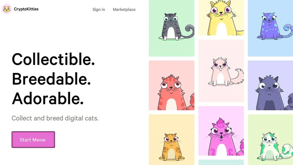 CryptoKitties home page: collectible, breedable, adorable digital cats
