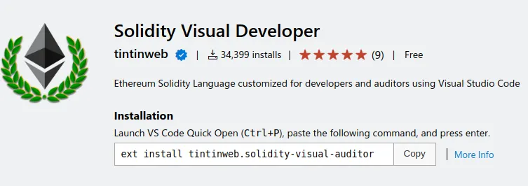 Solidity Visual Developer extension for VS Code by tintinweb
