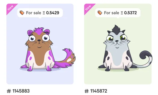 Two CryptoKitties for sale
