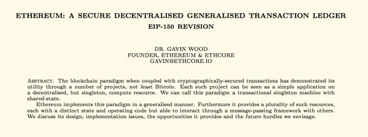 First page of the Ethereum yellow paper by Gavin Wood