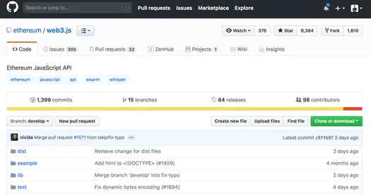 web3.js repository on GitHub